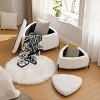 2-Piece Faux Fur Storage Ottoman Set with Tray Lid and Metal Legs,Coffee Table Footrest for Bedroom or Living Room-Cuddlewood - 3 of 4