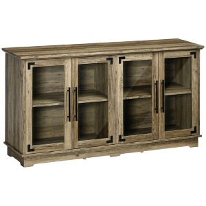 Farmhouse Sideboard, Buffet Cabinet Bar Cabinet with 4 Glass Doors, Credenza - 1 of 4