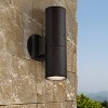 Possini Euro Design Ellis Modern Outdoor Wall Light Fixture Black Cylinder Up Down 11 3/4" for Post Exterior Light Barn Deck Post Light House Porch - 2 of 4