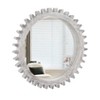 Vintage Wood Mirror, Round Hanging Gear Shape Vanity Mirror Wall Decor, Modern Mirror for Bathroom, Bedroom, Living Room - ModernLuxe - 3 of 4