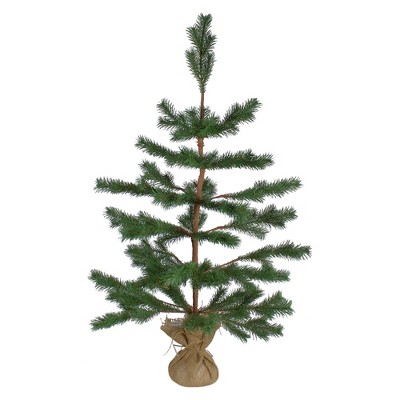 Northlight 3' Ponderosa Pine Artificial Christmas Tree with Jute Base – Unlit