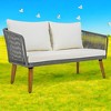 Mshliw 4-Piece Outdoor Patio Furniture Set with Loveseat, Cushions, and Rope Design Chairs for Backyard, Poolside, and Garden - 3 of 4