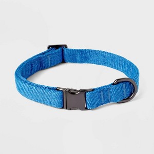 Tweed Fashion Adjustable Dog Collar - Blue - Boots & Barkley™ - 1 of 3
