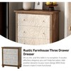 COZAYH Rustic Farmhouse Dresser with Carved Leaves Pattern and 3 Drawers, for Bedroom or Living Room, Made from Durable Engineered Wood, White - 4 of 4