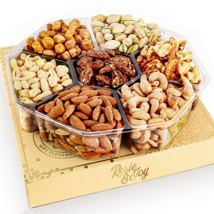 Rosie & Joy Gourmet Mixed Nuts Gift Basket – 7 assortments of premium nuts, perfect for Thanksgiving, corporate gifts, and special occasions. - 1 of 4