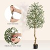 Jojoka Artificial Olive Tree, Tall Faux Potted Olive Plant with Realistic Fruits and Branches for Indoor Home Office Living Room Decor - 3 of 4