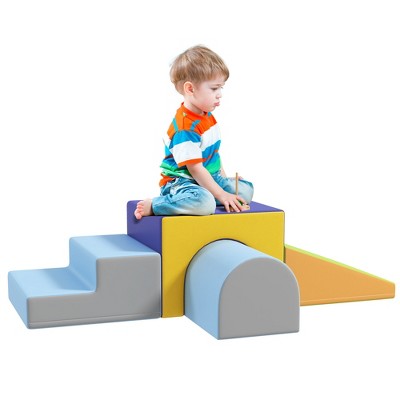 Soozier Climb and Crawl Activity Play Set Soft Secure Foam Playset for Toddler Preschooler Indoor Play Equipment Baby Learning Toys Multicolor