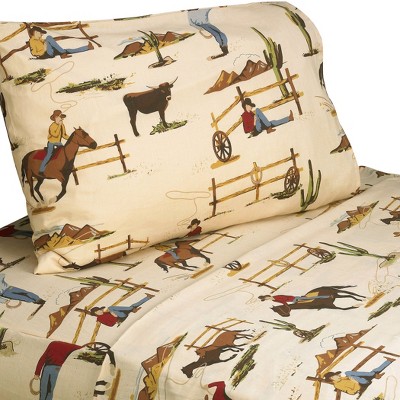 Sweet Jojo Designs Wild West Sheet Set - Horse Print (Twin)