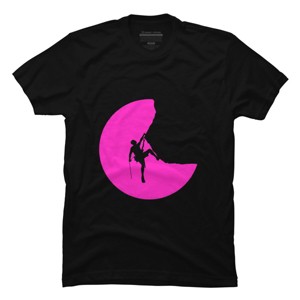 Men's Design By Humans Rock Climbing Color Moon By jirkasvetlik T-Shirt - 1 of 2