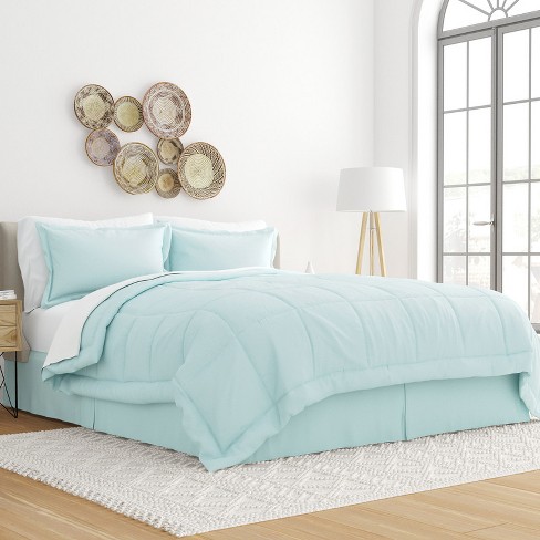 Essential Bed In A Bag Comforter Bedding Set- Becky Cameron (8 Piece Set),  California King , Aqua