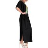 HAPPY BAY Women's House Daily Routine Evening Wear Vacation Casual Dailywear Holiday Loungewear Oversize Caftan Long Boho Sleepwear 2X-3X Black, Solid - 3 of 4
