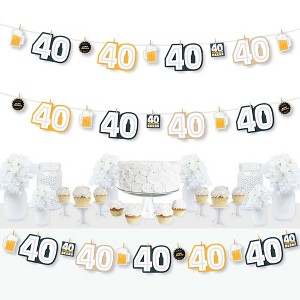 Big Dot of Happiness Cheers and Beers to 40 Years - 40th Birthday Party DIY Decorations - Clothespin Garland Banner - 44 Pieces - 1 of 4