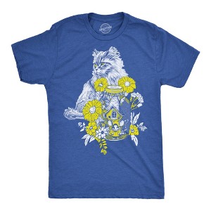 Mens Cat And Mouse Funny T Shirt Kitten Graphic Tee For Men - Crazy Dog Men's T Shirt - 1 of 4