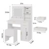 37" Makeup Vanity Set w/Mirror, Lights & Stool - 3 Drawers, Cabinet, Adjustable Brightness, Power Outlets - 2 of 4