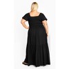 Avenue Women's Plus Size Sophia Shirred Bodice Maxi Dress - 3 of 4