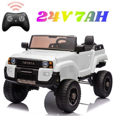 Licensed Toyota Land Cruiser 24V Ride-On Car for Kids, 2 Seater Electric Truck with Remote Control, 2WD/4WD Ride on Toys with Music, LED Lights