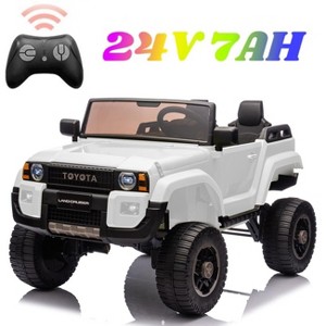 Licensed Toyota Land Cruiser 24V Ride-On Car for Kids, 2 Seater Electric Truck with Remote Control, 2WD/4WD Ride on Toys with Music, LED Lights - 1 of 4