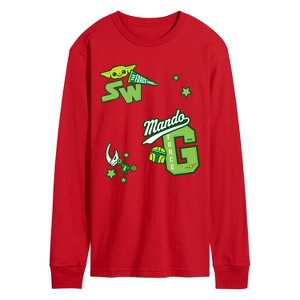 Men's - Star Wars - The Mandalorian Mando Letterman Long Sleeve Graphic T-Shirt - 1 of 2