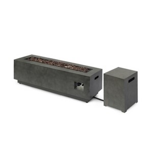 Christopher Knight Home Jasmine Outdoor 50,000 BTU Iron Fire Pit Table with Tank Holder - 1 of 4