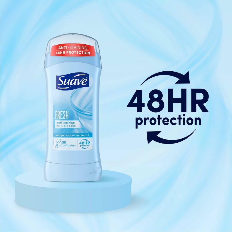 Suave Fresh Anti-Staining 48-Hour Antiperspirant &#38; Deodorant Stick - 2.6oz/2pk, 3 of 9