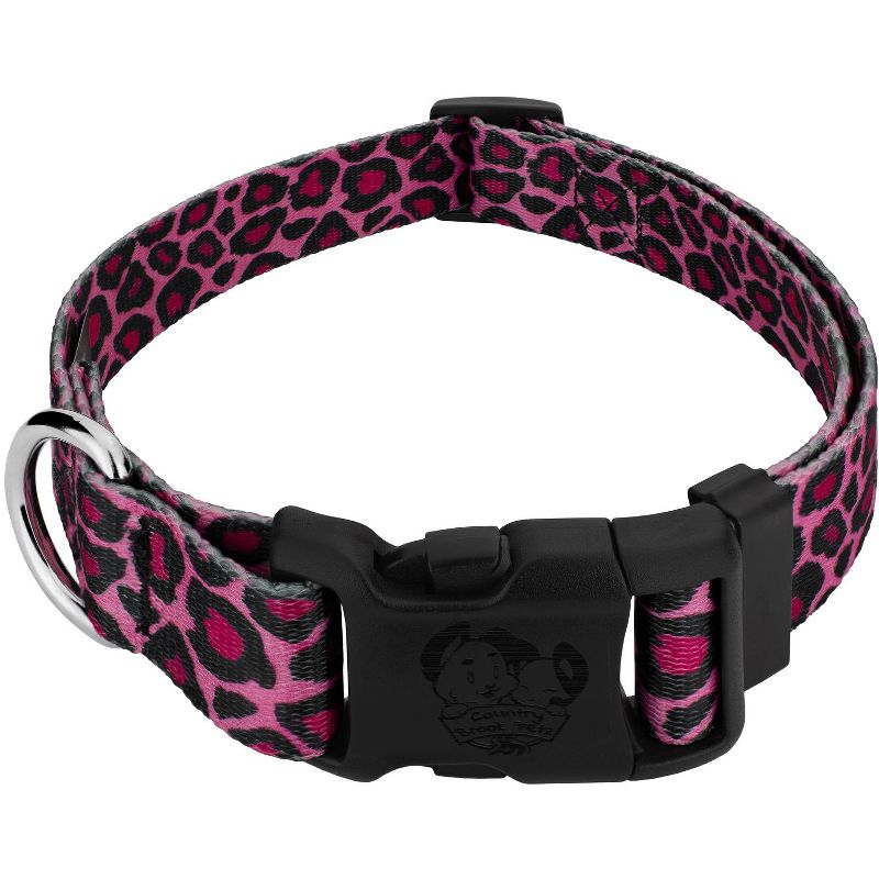 Country Brook Petz Pink Leopard Deluxe Dog Collar - Made In The U.S.A., 1 of 6