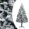 Aghana Digitals 70.9" Flocked PVC Christmas Tree with LED Lights, Ball Ornaments & Metal Stand - - 2 of 4