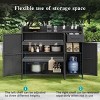 YOOCOZZ Wicker Weatherproof Outdoor Storage Cabinet with Tempered Glass Top, 47.5"L - 4 of 4