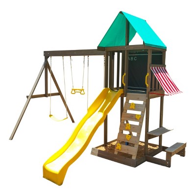 Kidkraft Newport Wooden Swing Set, Wooden Outdoor Playsets For Toddlers