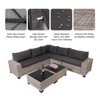 FIONECA Deluxe 7-Piece Patio Furniture Set ¨C Light Gray Rattan Outdoor Sectional with Gray Cushions & 2 Tables - 4 of 4