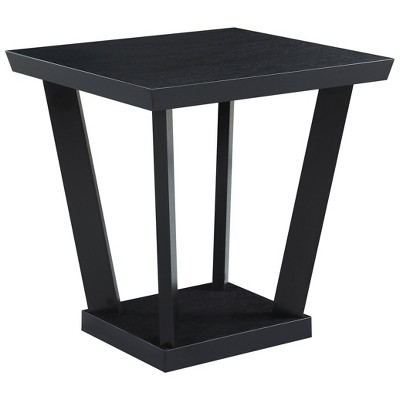 Aminta Black 3-Piece Wood Coffee Table Set with Shelf