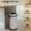 17 Gallon/65 Liter Trash Can, Fingerprint-Proof Stainless Steel Garbage Can - 4 of 4