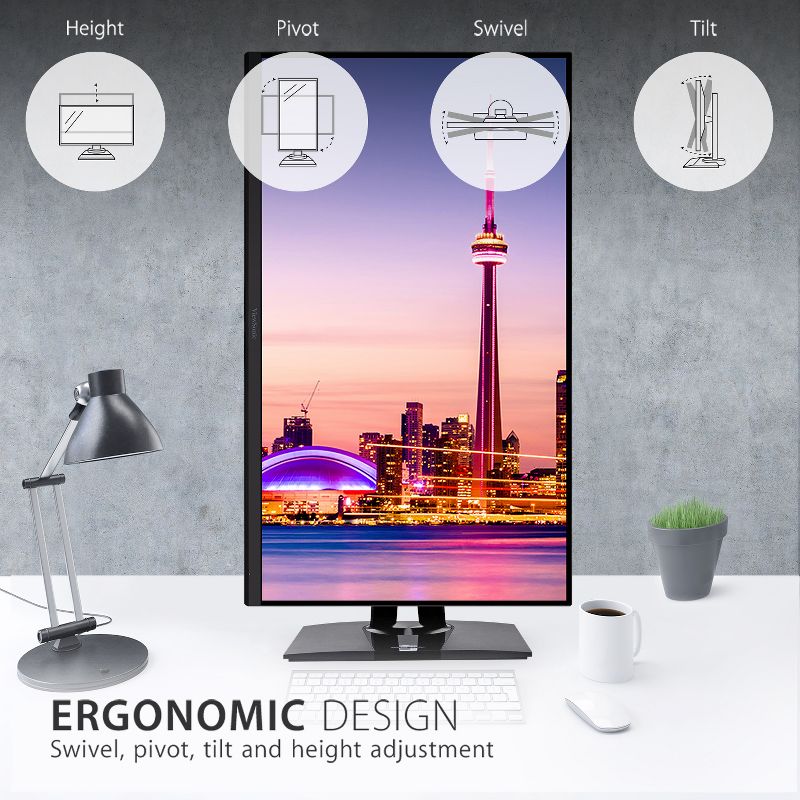 ViewSonic VP3256-4K 32 Inch Premium IPS 4K Ergonomic Monitor with Ultra-Thin Bezels, Color Accuracy, Pantone Validated, HDMI, DisplayPort and USB C, 5 of 10