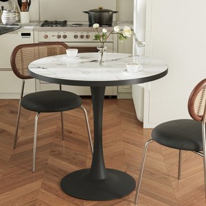 Artloge 30” Round Dining Table No Chairs Sintered Stone Kitchen Leisure Coffee Table - 1 of 4