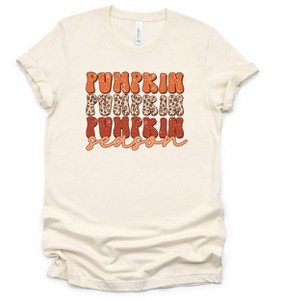 Simply Sage Market Women's Pumpkin Season Leopard Short Sleeve Graphic Tee - 1 of 2