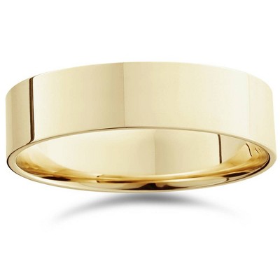 Pompeii3 Mens 14K Yellow Gold Comfort Fit Plain Wedding Band