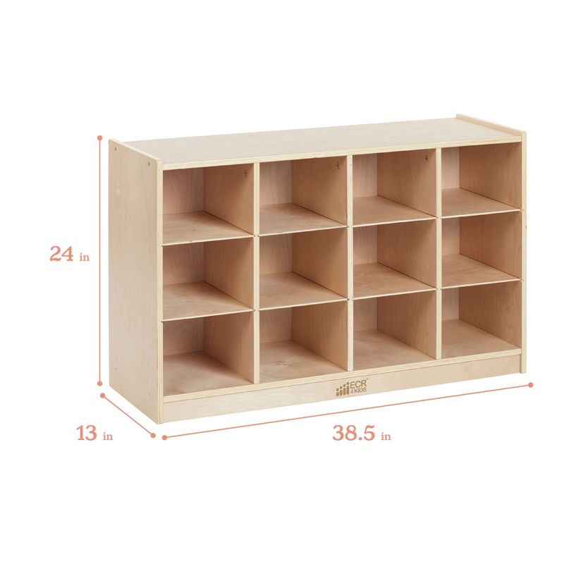 ECR4Kids 12 Cubby Tray Cabinet, 3 of 11