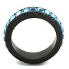 Slickblue Women's Sea Blue Crystal Eternity Ring in Black Stainless Steel with Rope Detail, Sizes 5–10 - 3 of 4