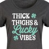 Women's - Instant Message - Thick Thighs And Lucky Vibes Graphic T-shirt Dress - 2 of 4