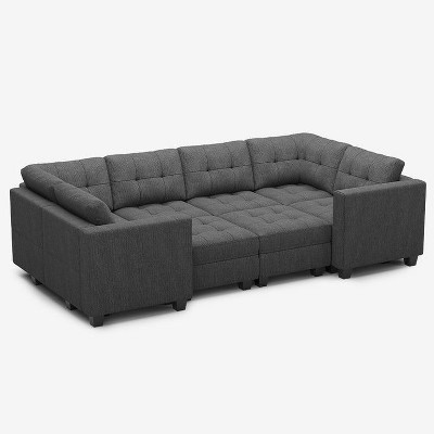 Belffin Modular Weave Sleeper Sofa with Storage Seat (8 Seats + 10 Sides)