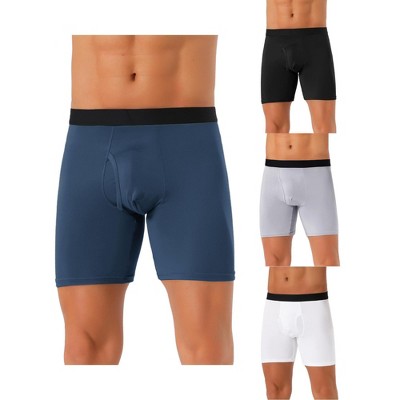 INSPIRE CHIC Men's 4 Pack Lightweight Stretch Open-fly Basic Boxer Briefs