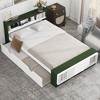 Whisen Full Size Platform Bed with Trundle, Storage Headboard and Footboard and USB Charging Design - image 2 of 4