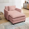 Dsvimoy Accent Chair with Ottoman Set for Cozy and Stylish Living Room Spaces, Pink, 35"*31"*13" - 4 of 4