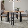 Set of 2 Upholstered Dining Chairs Armless Chairs Accent Chairs with Metal Legs, Gray+Black/Dark Brown+White/Beige+Natural-ModernLuxe - 2 of 4