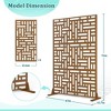 TOAOTBNBO Metal Privacy Screen with Stand, Decorative Privacy Fence Panels with Geometric Pattern, Outdoor Privacy Screen for Garden, Brown - 3 of 4