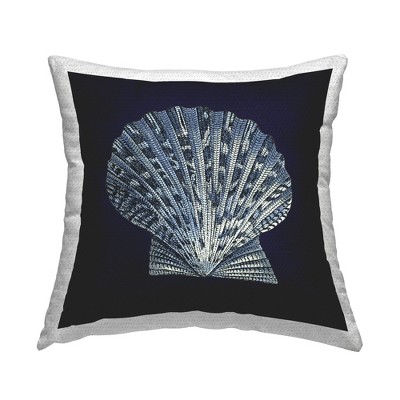 Stupell Industries Distressed Navy and White Scallop Shell