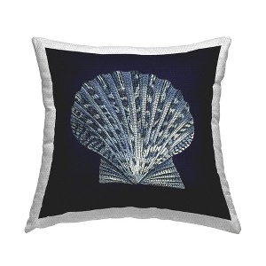 Stupell Industries Distressed Navy and White Scallop Shell - 1 of 3