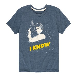 Boys' - Star Wars - Valentine Han Solo I Know Short Sleeve Graphic T-Shirt - 1 of 4