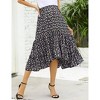 BLUEMING Maternity Skirts Floral High Low Hemline Dress Elastic Waist High Rise Tiered Maxi Skirts Flounce Long Skirts - 2 of 4
