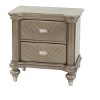 Vynxaria Wood Nightstand - Champagne Color, 28" x 18" x 28"H, Elegant Design, Bedroom Essential - 2 of 4