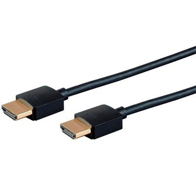 Monoprice High Speed HDMI Cable - 6 Feet - Black (3 Pack) Certified Premium, 4K@60Hz, HDR, 18Gbps, 34AWG, YUV 4:4:4 - Ultra Slim Series